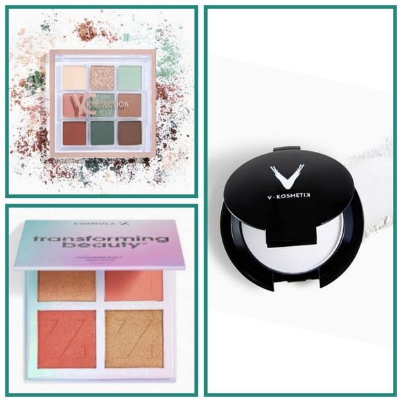 YC Collection Eyeshadow, Formula Z Cheek Palette, V Kosmetik Powder Bundle - Picture 1 of 10